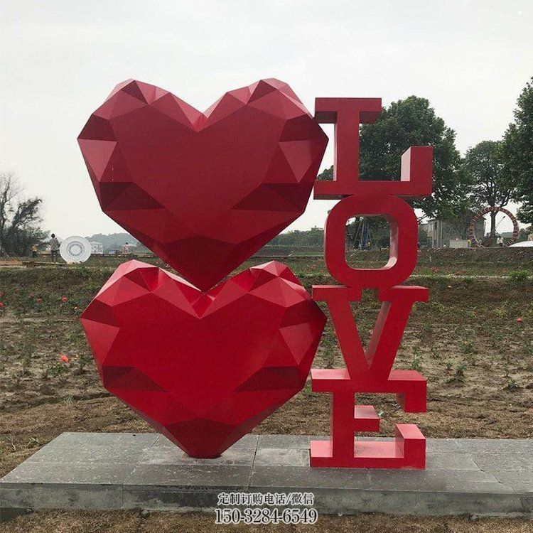 艺术love雕塑承接，景区案例，公园不锈钢love雕塑定制