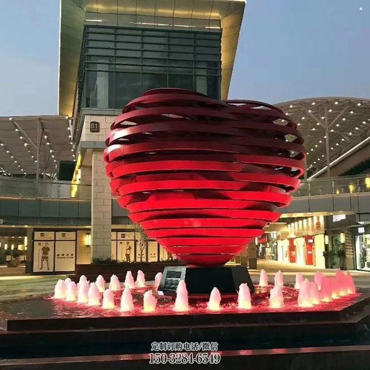 心形球雕塑常用，钢管组合，不锈钢烤漆心形球雕塑定价